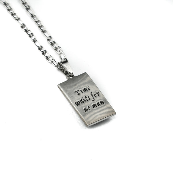 Jewelry-Memento Mori Hourglass Pendant & Chain - Savage Tacticians