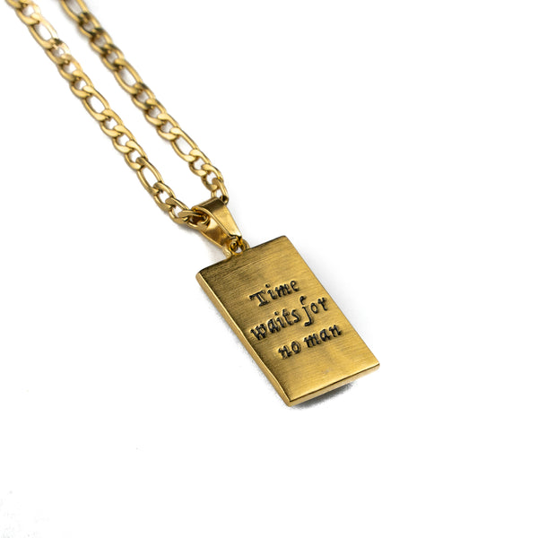 Jewelry-Memento Mori Hourglass Pendant & Chain - Savage Tacticians