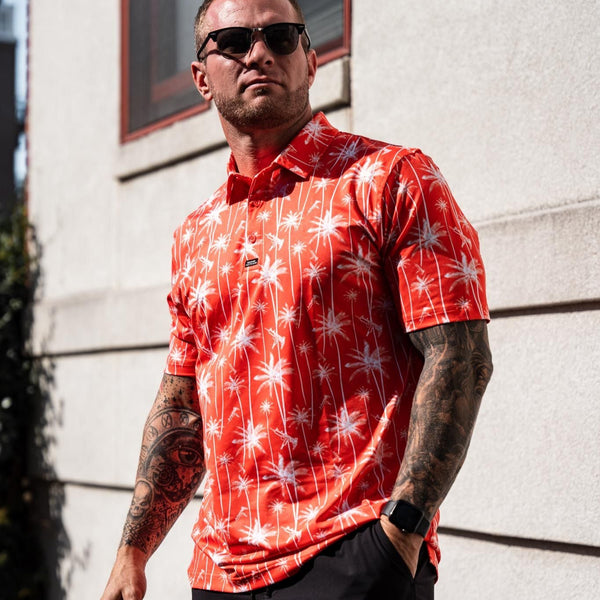 Polo Shirts-Performance Polo - Paradise Palms - Savage Tacticians