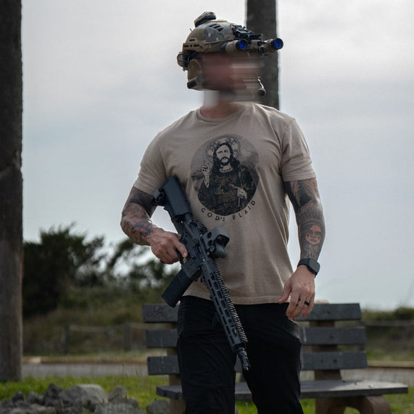 Graphic Tee-God's Plaid - Savage Tacticians