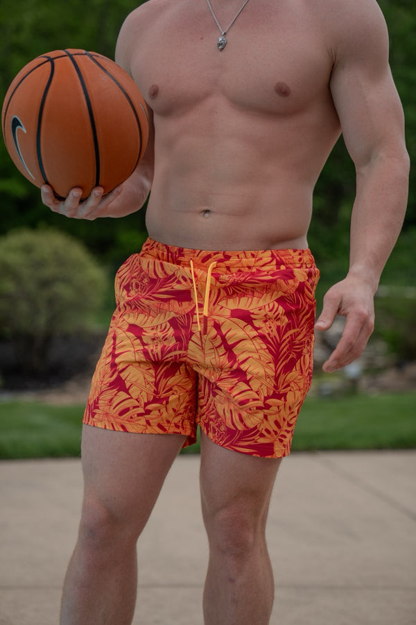 Swim Shorts-Swim Trunks - Tropical Inferno - Savage Tacticians