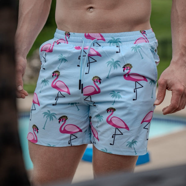 Swim Shorts-Swim Trunks - Flamingo Team Six - Savage Tacticians