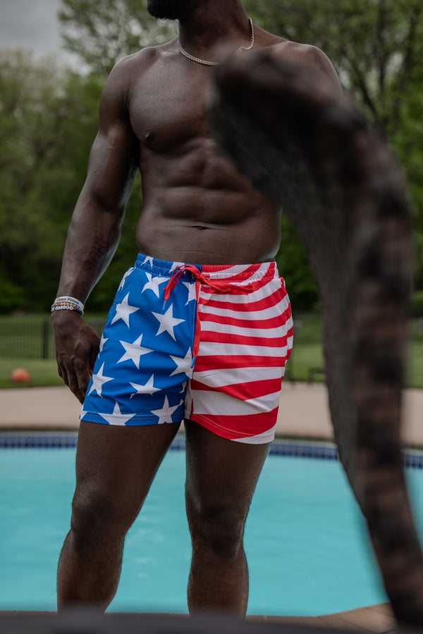 Swim Shorts-Swim Trunks - Old Glory - Savage Tacticians
