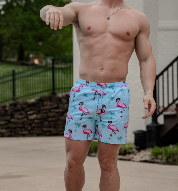 Swim Shorts-Swim Trunks - Flamingo Team Six - Savage Tacticians