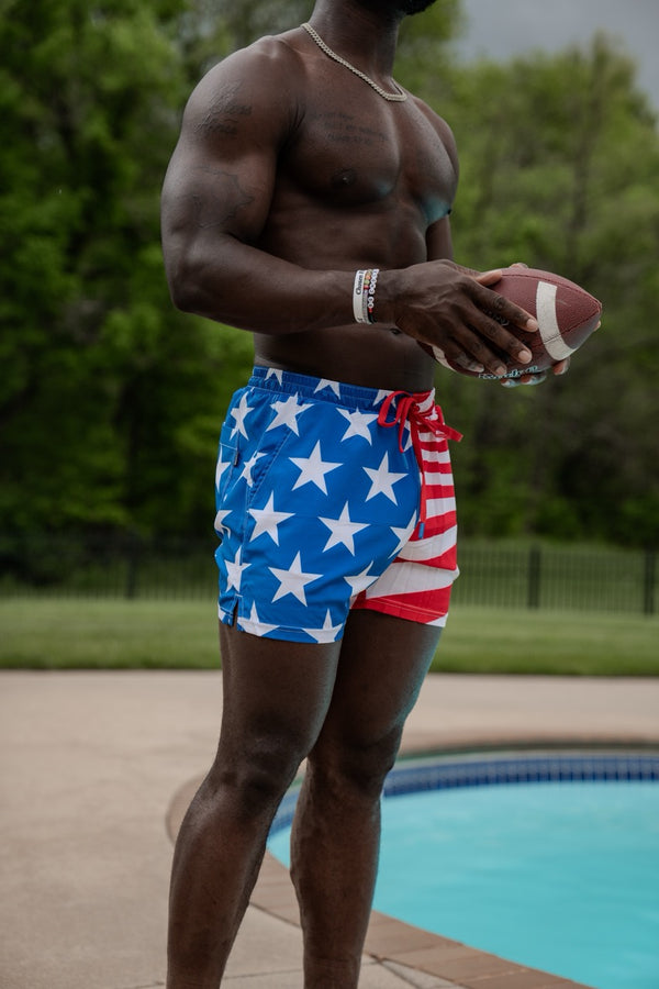 Swim Shorts-Swim Trunks - Old Glory - Savage Tacticians
