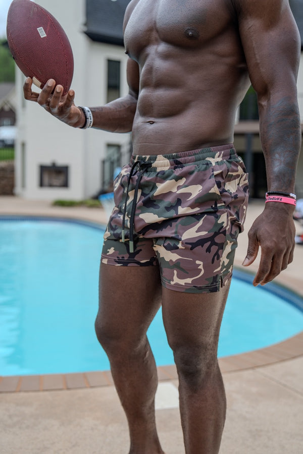 Swim Shorts-Swim Trunks - God's Plaid - Savage Tacticians