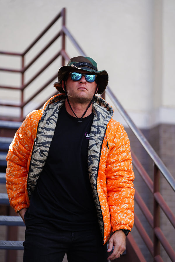 Outerwear Mens-Tiger Stripe Camo Reversible Woobie Hoodie - Savage Tacticians
