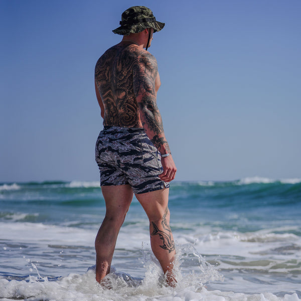 Swim Shorts-Swim Trunks - Tiger Stripe V1 - Savage Tacticians