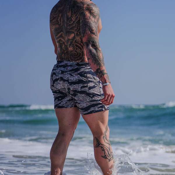 Swim Shorts-Swim Trunks - Tiger Stripe V1 - Savage Tacticians