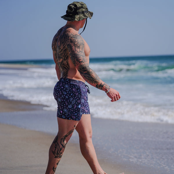 Swim Shorts-Swim Trunks - Paisley - Savage Tacticians