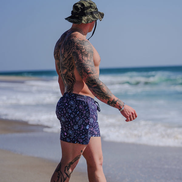 Swim Shorts-Swim Trunks - Paisley - Savage Tacticians