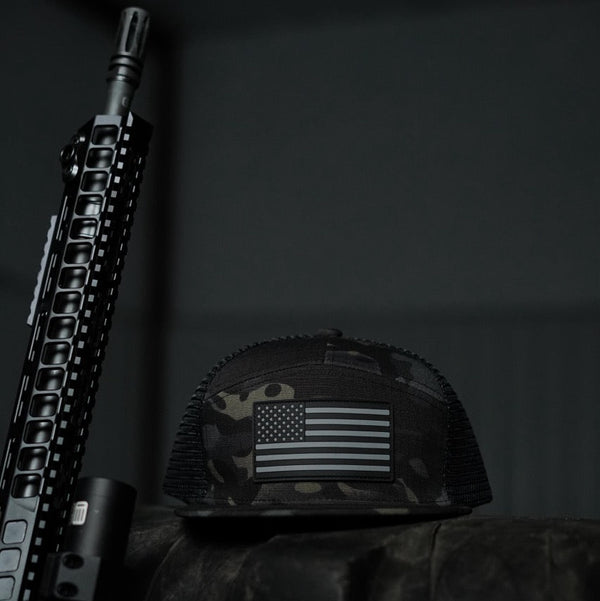 Headwear-STMC® Black Ripstop Flag Hat - Savage Tacticians