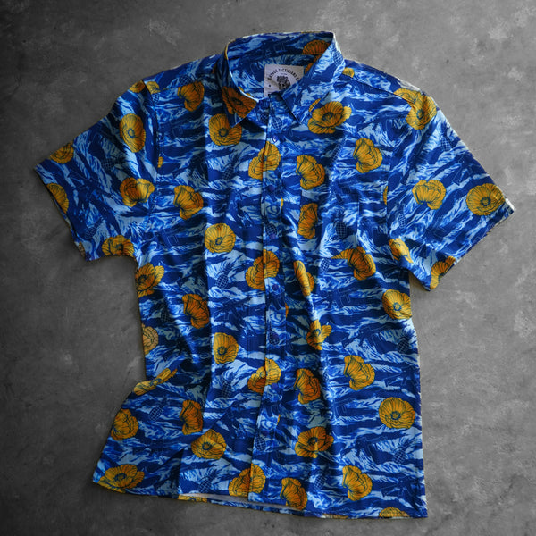 Button-Ups-Tiger Stripe Blue Button-up - Savage Tacticians