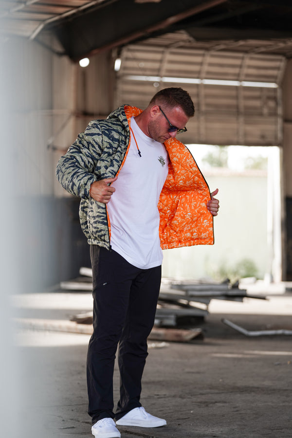 Outerwear Mens-Tiger Stripe Camo Reversible Woobie Hoodie - Savage Tacticians