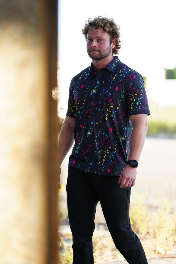 Polo Shirts-Performance Polo - DNC Splatter - Savage Tacticians