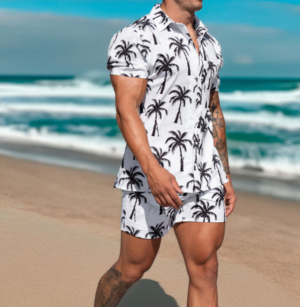 Swim Shorts-Swim Trunks - RPGs and Palm Trees - Savage Tacticians