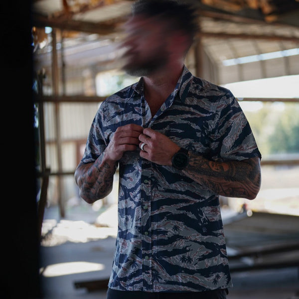 Button-Ups-Tiger Stripe Green Button-up - Savage Tacticians