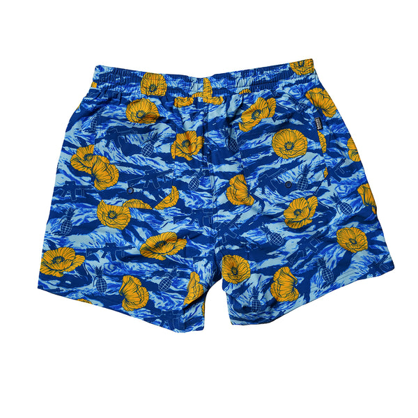 Swim Shorts-Swim Trunks - Tiger Stripe Blue - Savage Tacticians