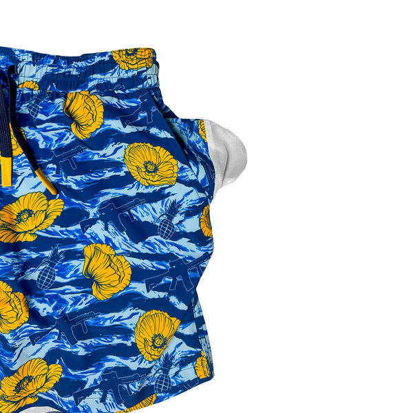 Swim Shorts-Swim Trunks - Tiger Stripe Blue - Savage Tacticians