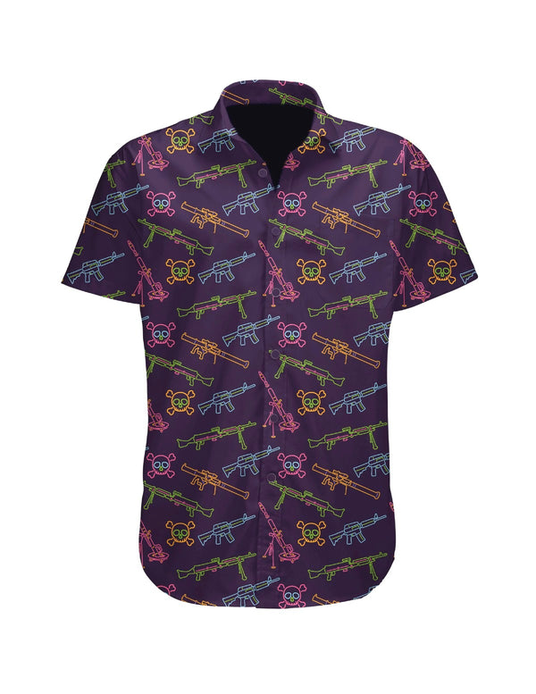 Button-Ups-Neon Lights & Gun Fights Button-up - Savage Tacticians