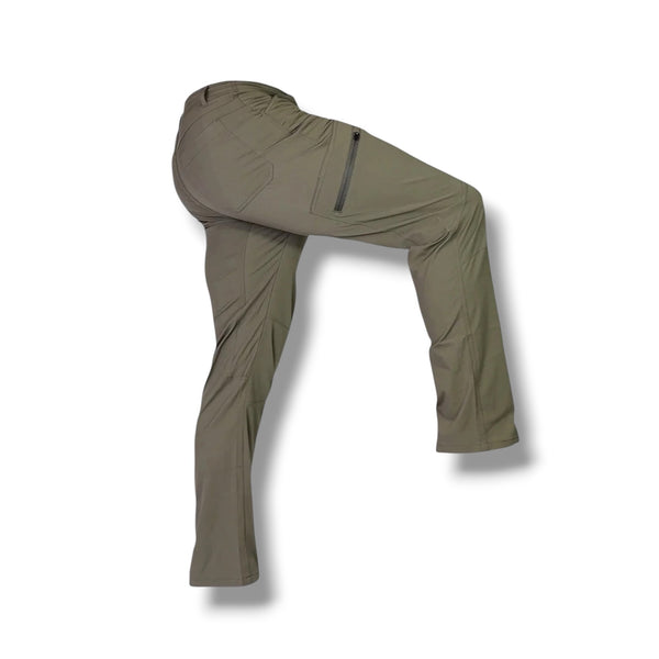 Savage Tacticians olive tactical pants with zip pocket on white background