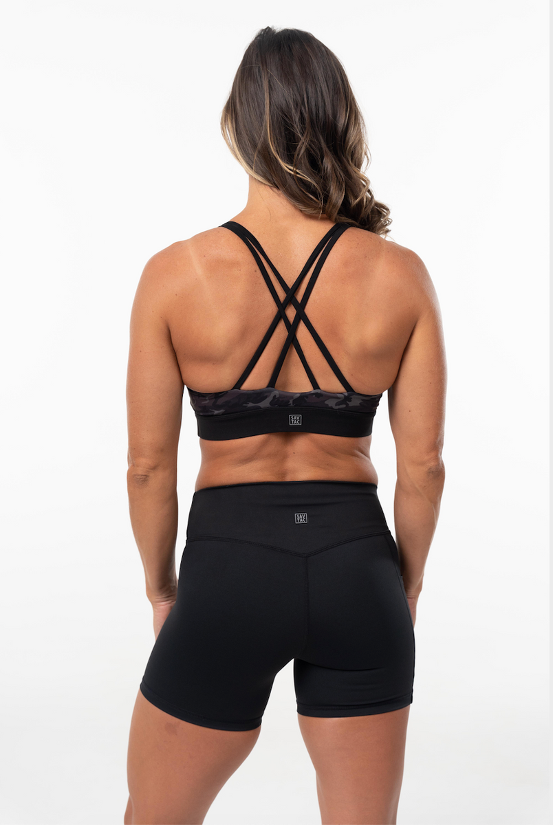 Crossback Reversible Sports Bra - Black – Savage Tacticians