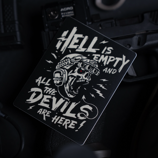 Savage Tacticians sticker featuring skull in tactical gear and bold text, dark background