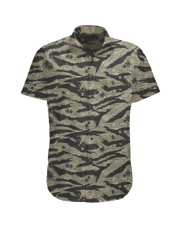 Button-Ups-Tiger Stripe Green Button-up - Savage Tacticians