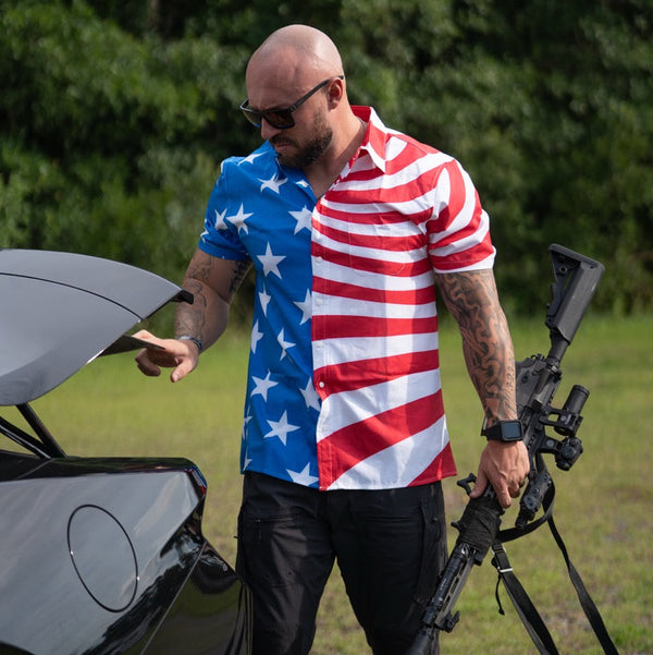 Button-Ups-American Flag Button-up - Savage Tacticians