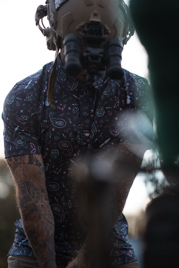 Polo Shirts-Performance Polo - Paisley - Savage Tacticians