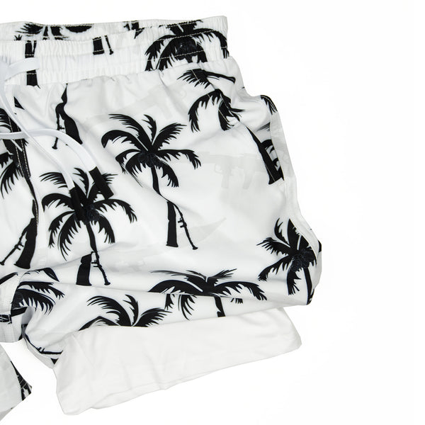 Swim Shorts-Swim Trunks - RPGs and Palm Trees - Savage Tacticians