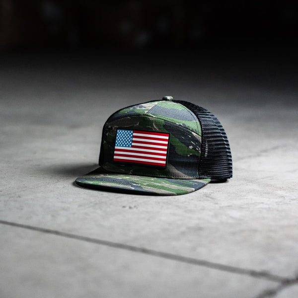 Headwear-Tiger Stripe Ripstop Flag Hat - Savage Tacticians