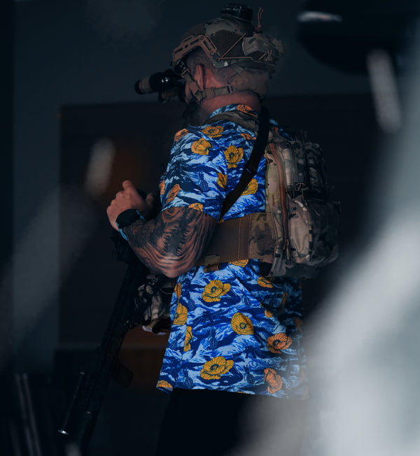 Button-Ups-Tiger Stripe Blue Button-up - Savage Tacticians