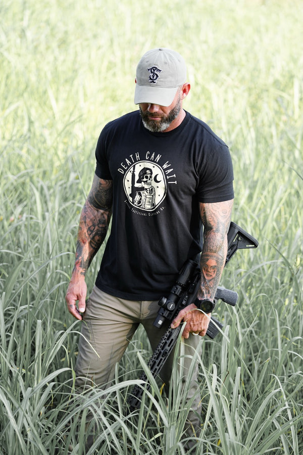 Graphic Tee-Death Can Wait - Savage Tacticians
