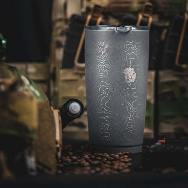 Drinkware-Topo - Gray 20 oz Tumbler - Savage Tacticians
