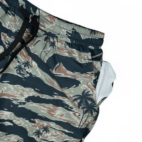 Swim Shorts-Swim Trunks - Tiger Stripe - Savage Tacticians