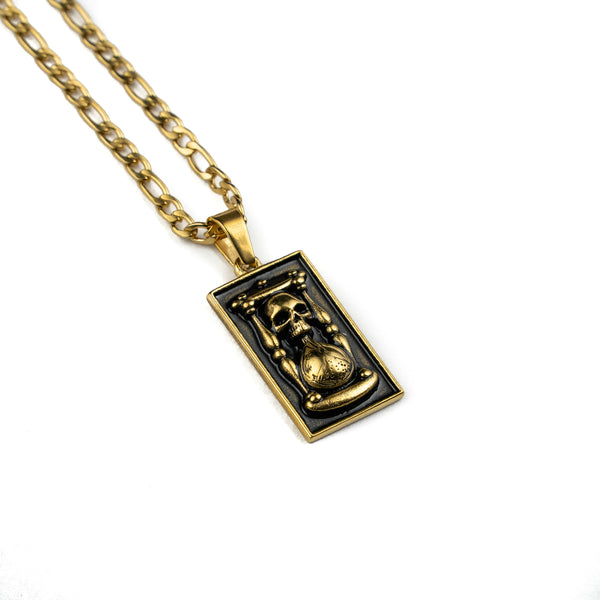 Memento Mori Hourglass Pendant & Chain