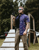 Button-Ups-Neon Lights & Gun Fights Button-up - Savage Tacticians
