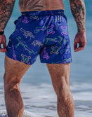 Swim Shorts-Swim Trunks - Neon Lights & Gun Fights - Savage Tacticians