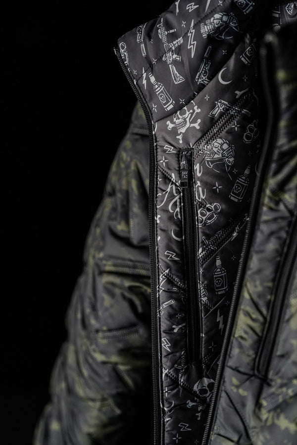 STMC® Black Camo Reversible Woobie Jacket