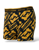 Savage Tacticians men's boxer briefs with gold tactical print and branded waistband