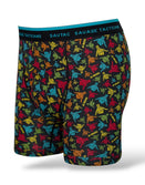 Savage Tacticians men's boxer briefs with colorful hand sign pattern and logo waistband