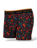 Savage Tacticians men's boxer briefs with colorful paisley print and branded waistband