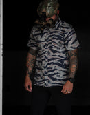 Tiger Stripe Green Button-up