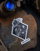 Savage Tacticians Carpe Noctem sticker featuring tactical raptor with night vision gear