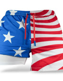 Savage Tacticians American flag athletic shorts with stars and stripes design