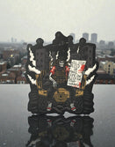 Savage Tacticians sticker featuring a skeleton soldier with medic sign, city background