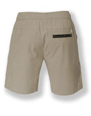 Savage Tacticians tan casual shorts with black back pocket and elastic waistband