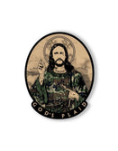 Savage Tacticians patch featuring illustrated figure in camo with 'God's Plaid' text
