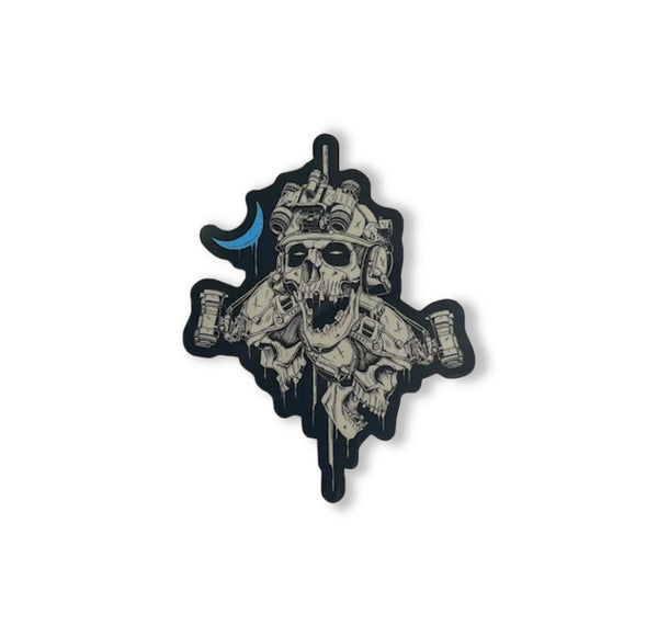 Savage Tacticians patch with tactical skull design and night vision goggles